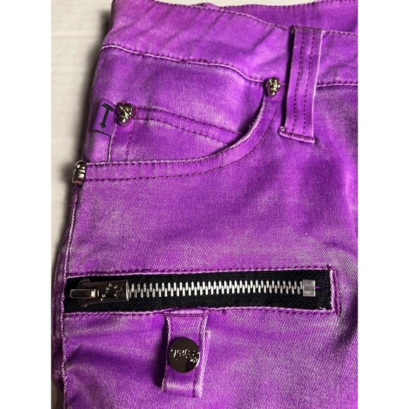 Tripp NYC Womens Purple Skinny Jeans With Zipper Accents Size 11 Made In China - Picture 6 of 11